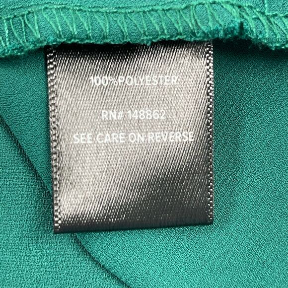 Torrid Top Womens 2X 18-20 Emerald Green Georgette Wrap Surplice Tunic Babydoll - Picture 14 of 16